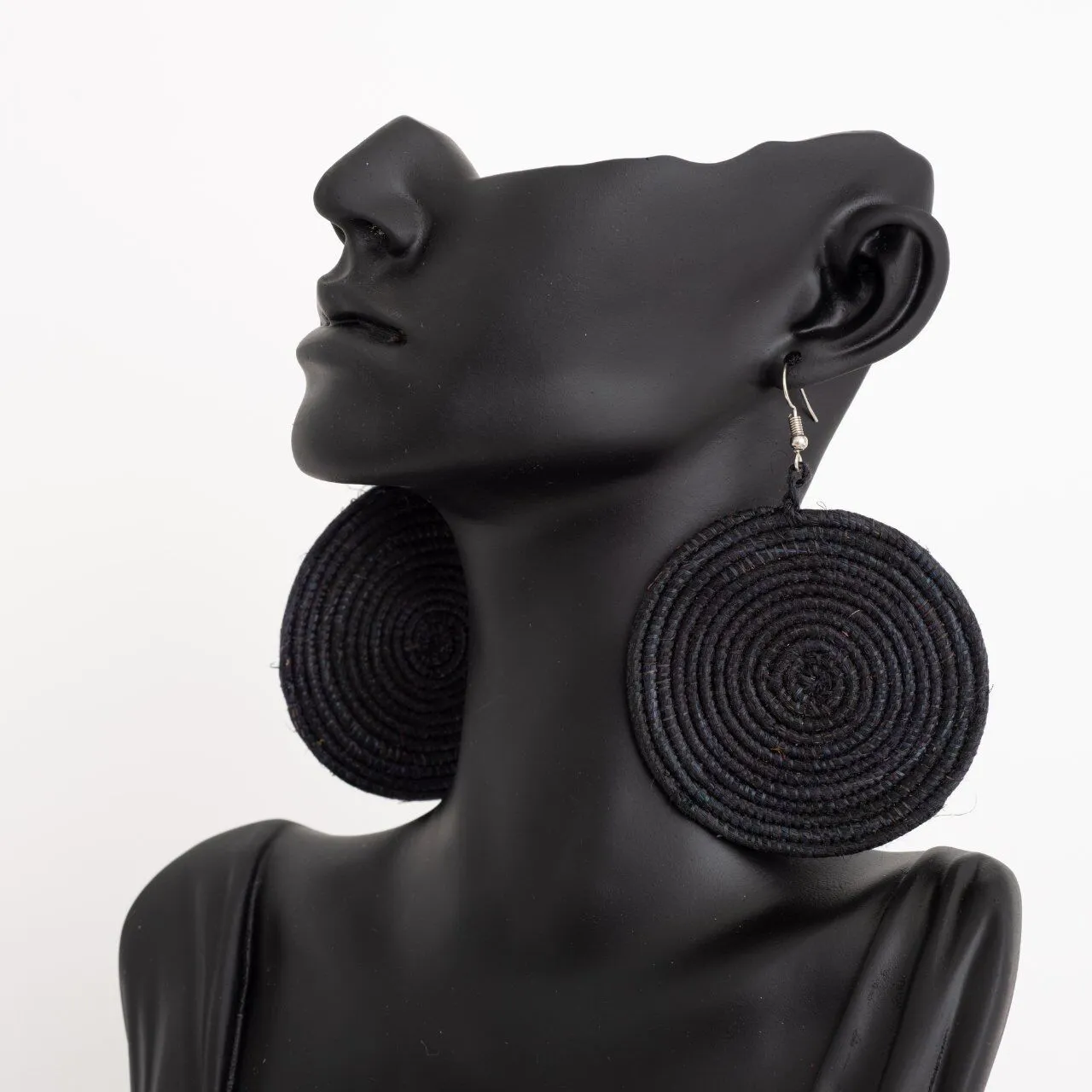 Africana Wooven Sisal Earrings in Neutral Color Black 1280x1280px Africana Wooven Sisal Earrings in Neutral Color Black