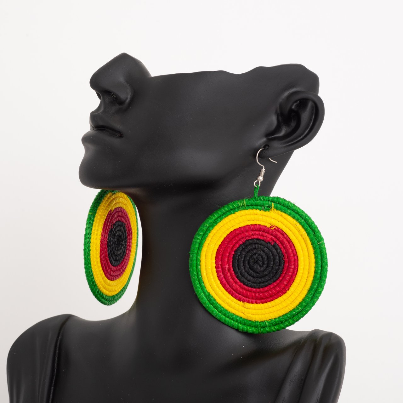 Africana Wooven Sisal Earrings in Bright Color Tri Color 1280x1280px Africana Wooven Sisal Earrings in Bright Color Tri Color