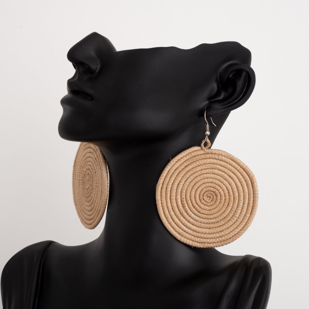 Africana Wooven Sisal Earrings in Neutral Color Brown 1280x1280px Africana Wooven Sisal Earrings in Neutral Color Brown