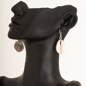 Cowrie Shells and Sterling Silver Earrings