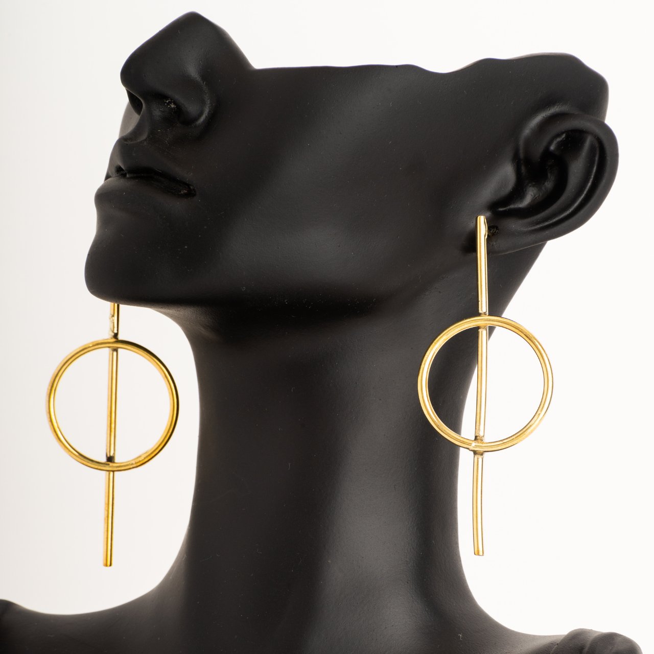 GEO_ Brass Geometric shape earrings, Circles