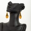 Gold and Black teardrop beaded earrings