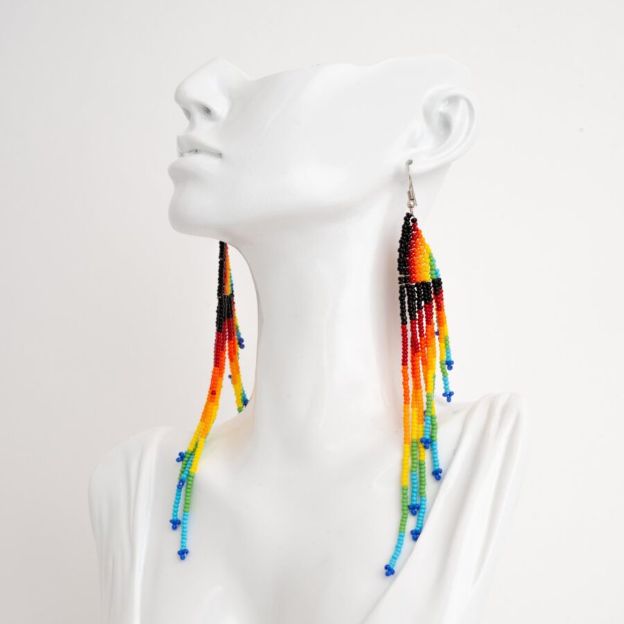 Maasai Rainbow Drop Earrings Handmade in Kenya
