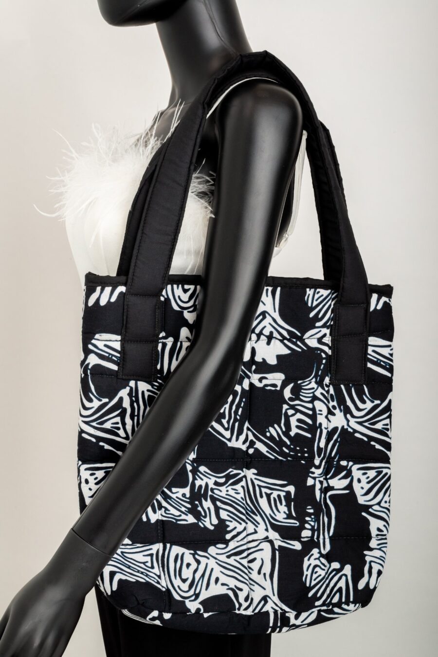 Medium Kitenge Bags Black and White