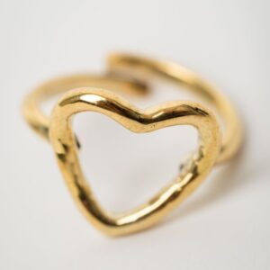 Heart Adjustable Brass Ring