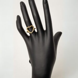 Heart Adjustable Brass Ring on hand