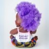 The Aimee Doll in Purple Afro Hair Branded Dress back view The Aimee Doll in Purple Afro Hair Branded Dress _ Dark Skin