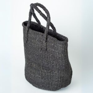 Black Sisal Basket Bag Side