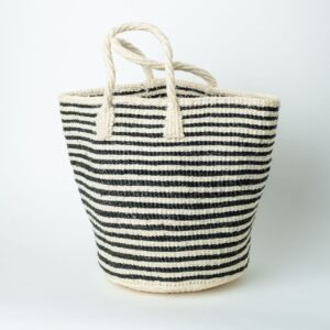 Black & White Stripe Sisal Narrow Bag