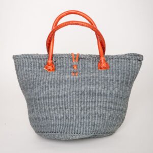 Gray Sisal Bag- back