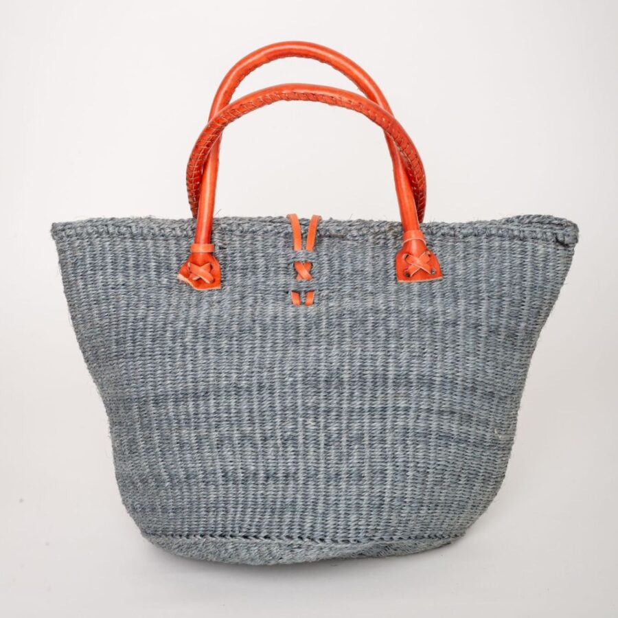 Gray Sisal Bag- back