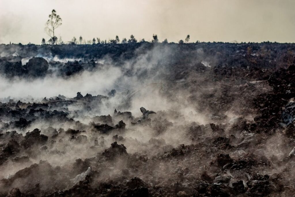 Mount Nyiragongo Eruption - smouldering earth.