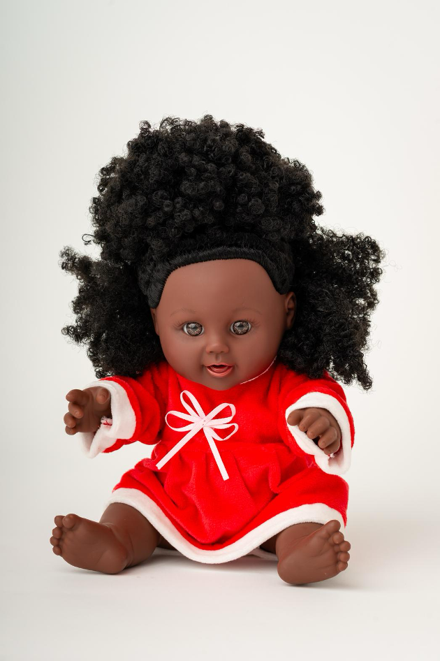 Aimee Doll Baby Santa in Festive Red Dress