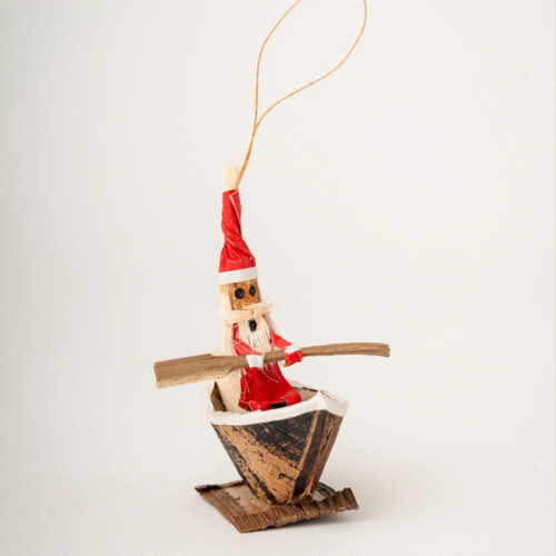 Santa in a Rowboat Ornament
