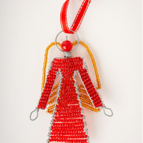 Angel Ornament – Red (front view)