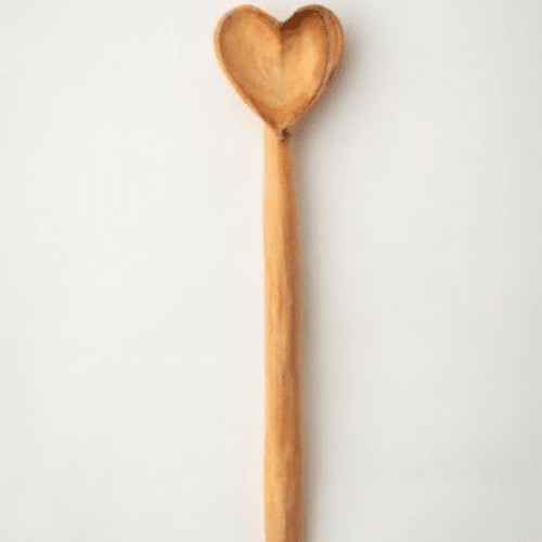 olive wood heart spoon