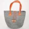 Gray Sisal Bag Gray Sisal Bag- hung Gray Sisal Bag- back Gray Sisal Bag