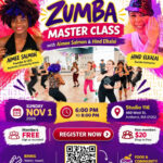 November 1 Zumba Master Class with Aimee Salmon and Hind Elkalai at Studio 116 in Amherst, MA